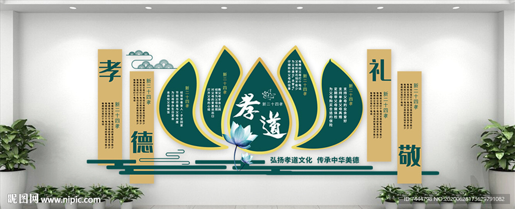 中国风新孝道文化墙