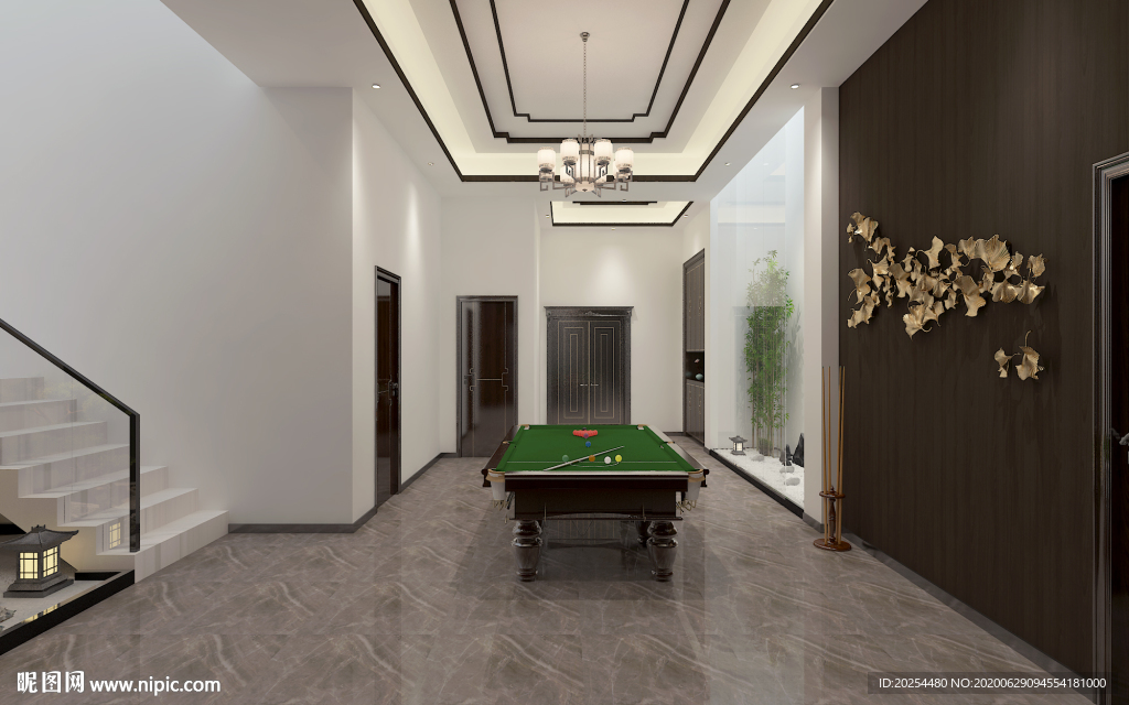 桌球楼梯效果图