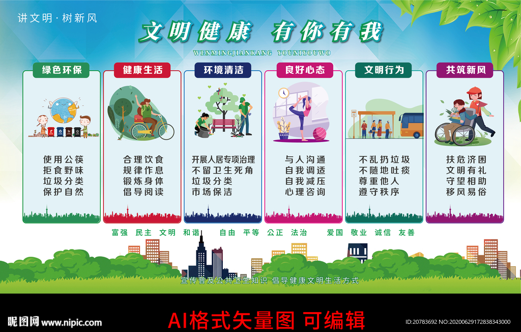 文明健康 绿色生活 文明卫生