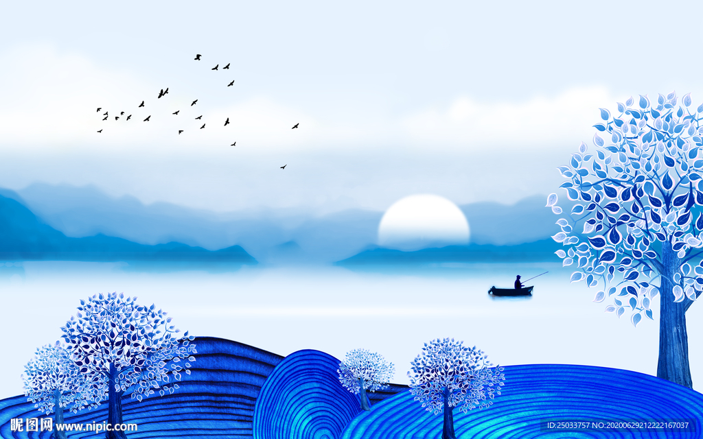 新中式创意抽象玄关屏风背景底纹