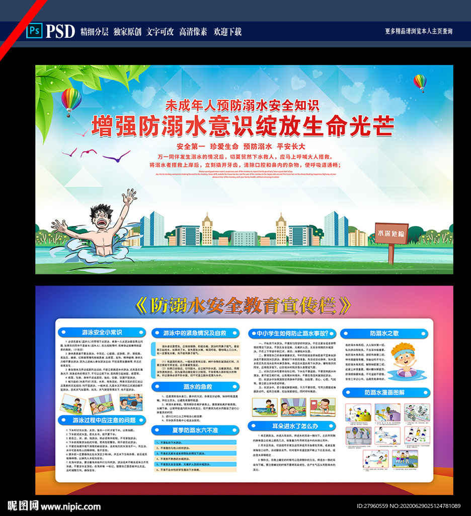 防溺水展板