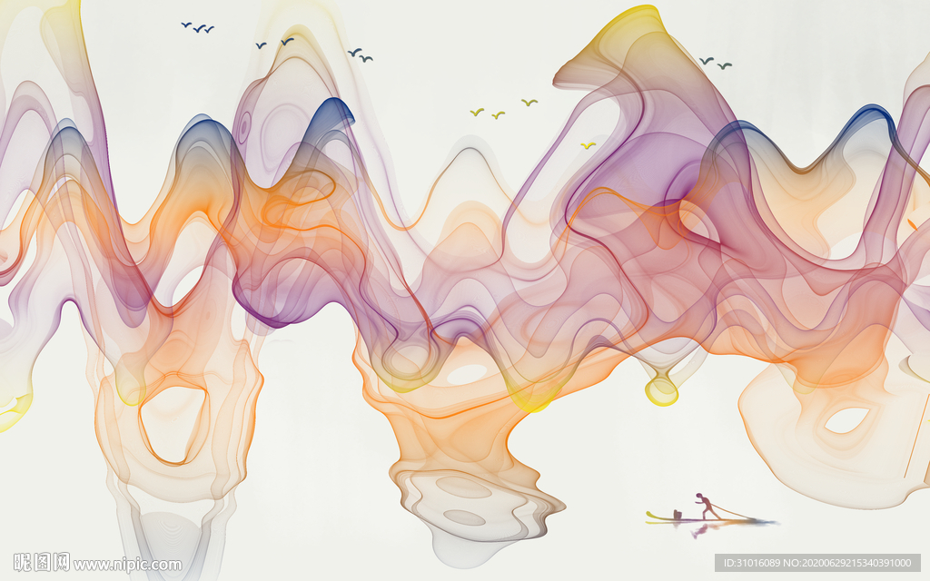 新中式抽象意境山水