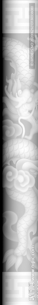 精雕 灰度 雕刻 浮 黑白竖柱