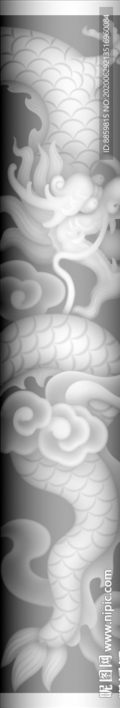 精雕 灰度 雕刻 浮 黑白竖柱