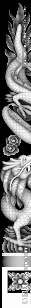 精雕 灰度 雕刻 浮 黑白竖柱