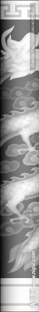 精雕 灰度 雕刻 浮 黑白竖柱