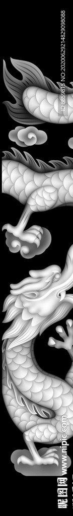 精雕 灰度 雕刻 浮 黑白竖柱