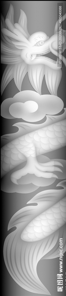 精雕 灰度 雕刻 浮 黑白竖柱