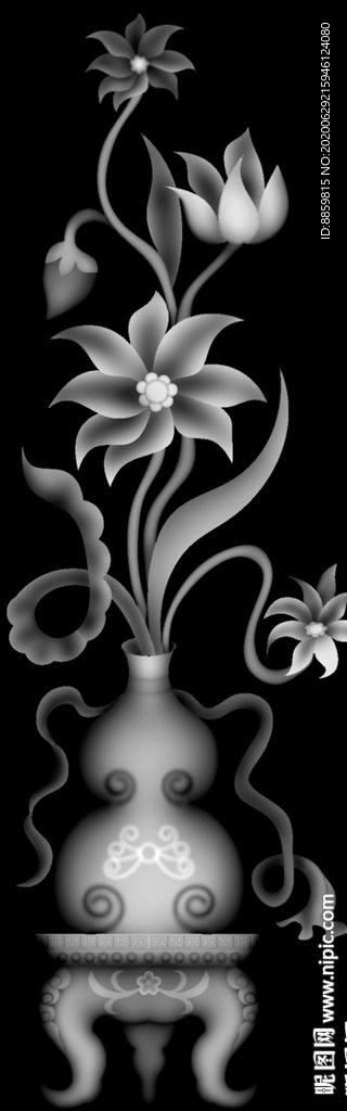 精雕 灰度 雕刻 浮雕 黑白柱