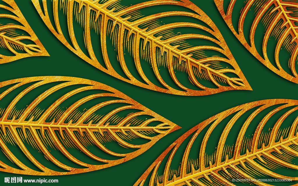 金色树叶大气装饰画玄关屏风客厅