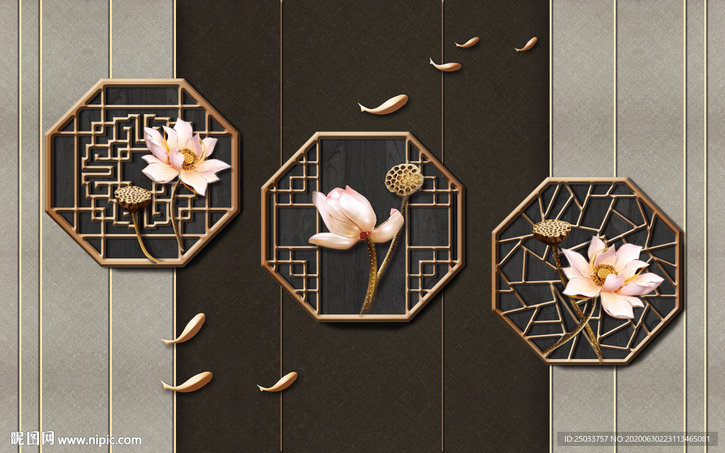 新中式玄关屏风装饰画客厅电视背