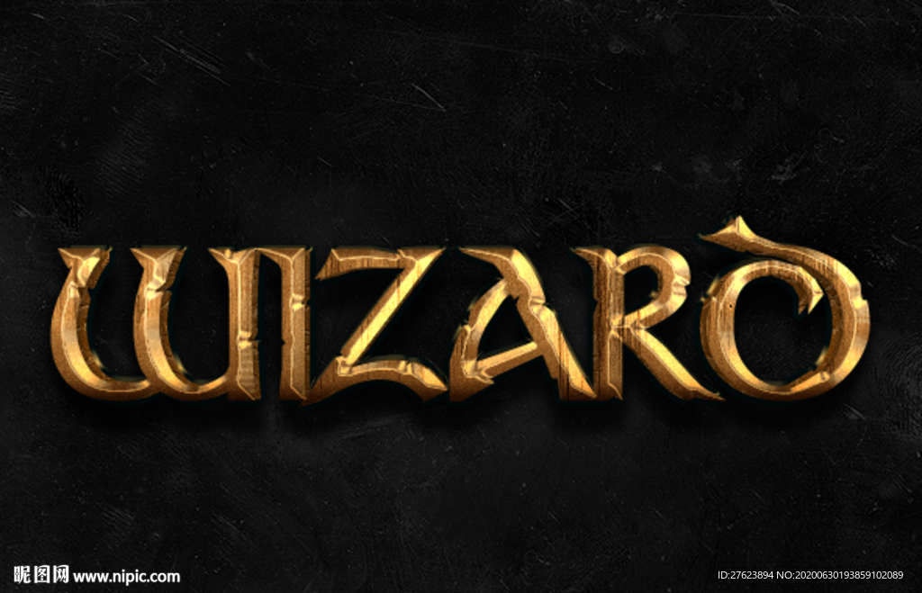 金色史诗金属字效PSD