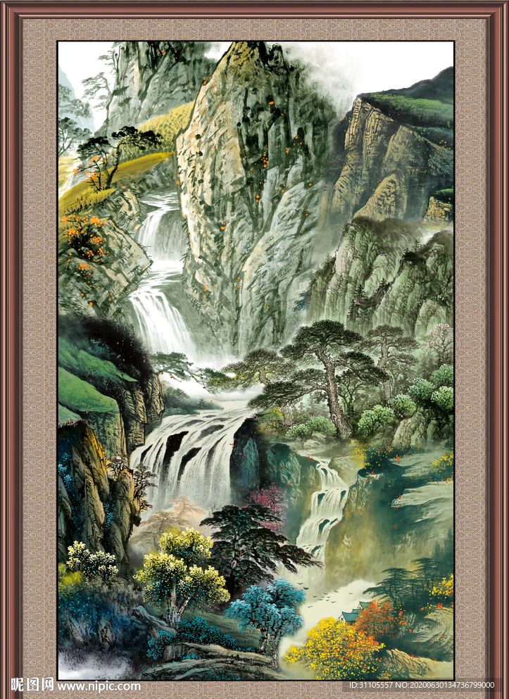 聚宝盆山水画