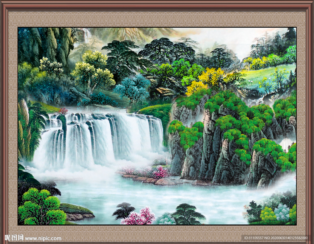 聚宝盆山水画