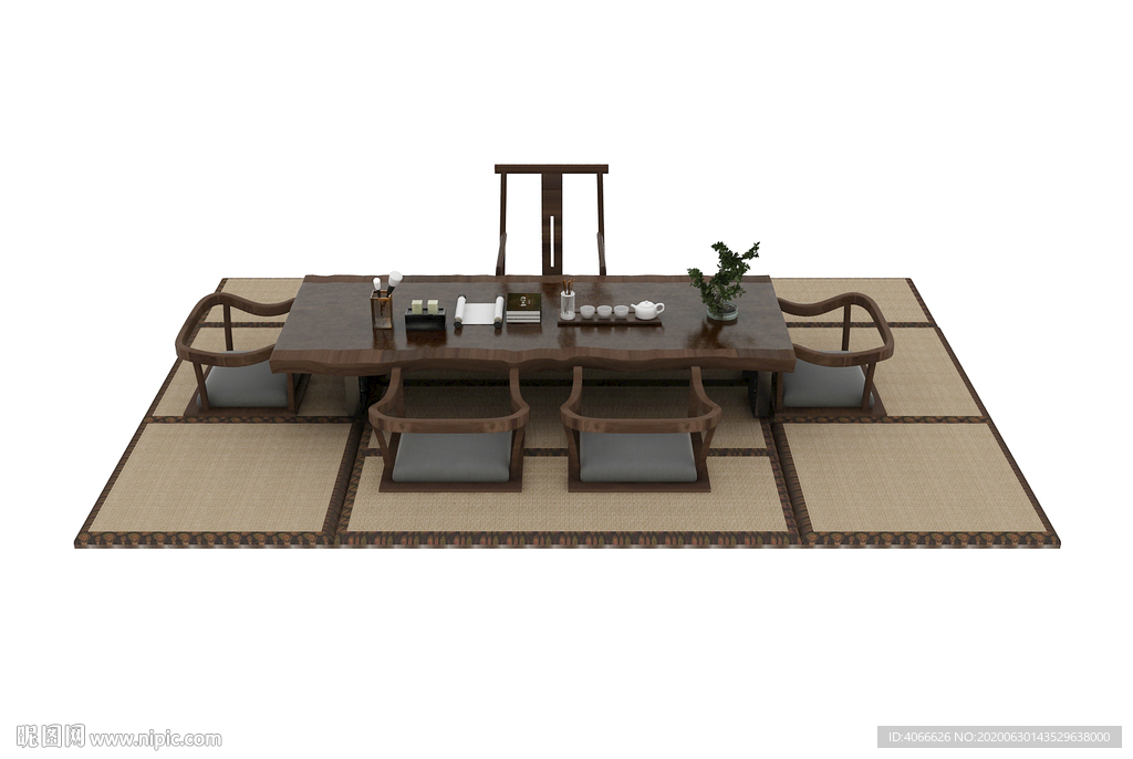 中式泡茶3d模型