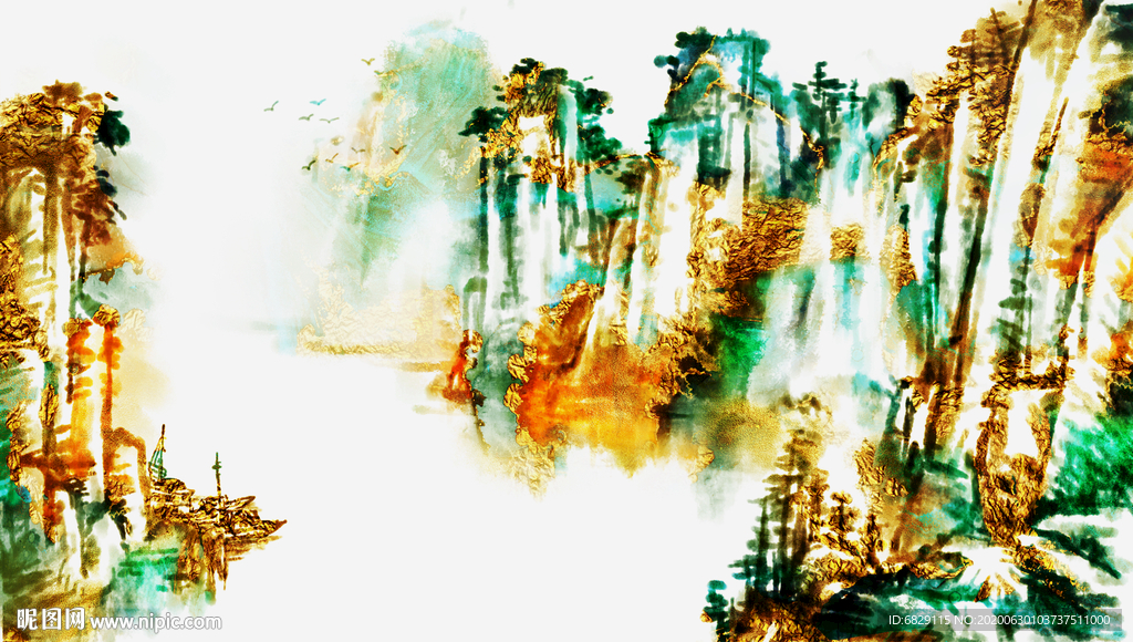 大气客厅三联画