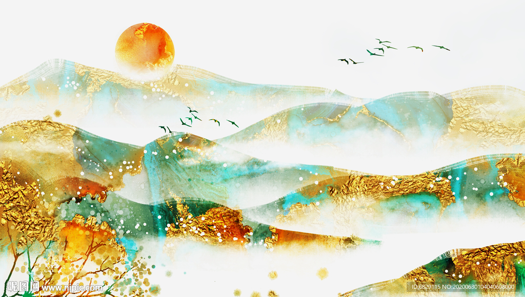 三联画客厅装饰画