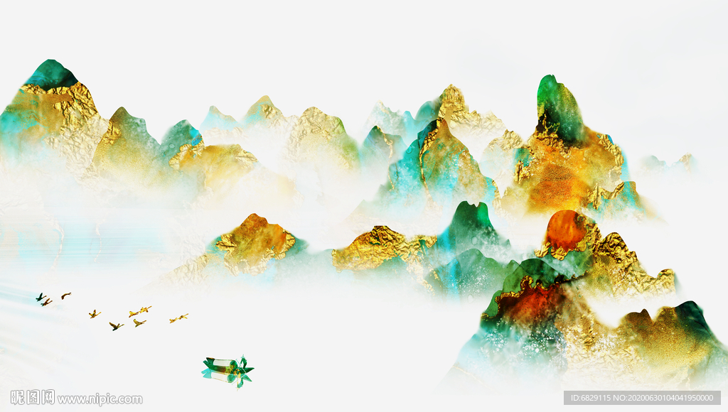 水墨画组合装饰画