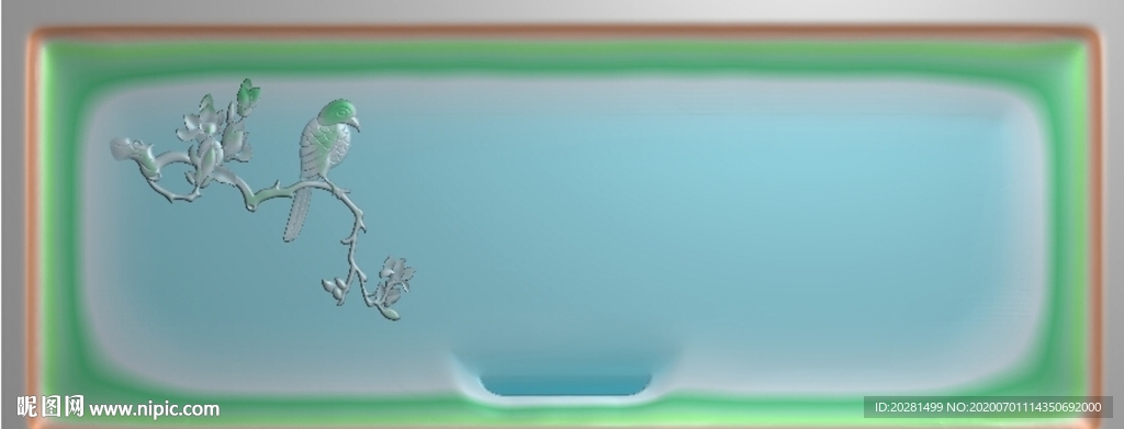 花鸟玉兰花茶盘精雕图