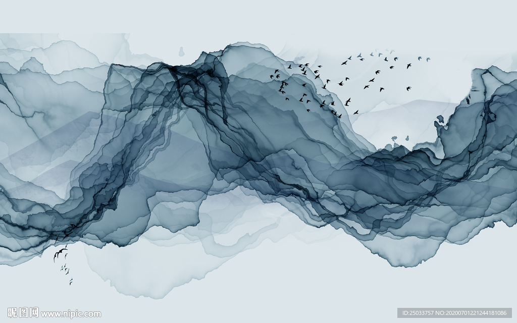 新中式水墨创意抽象艺术沙发客厅