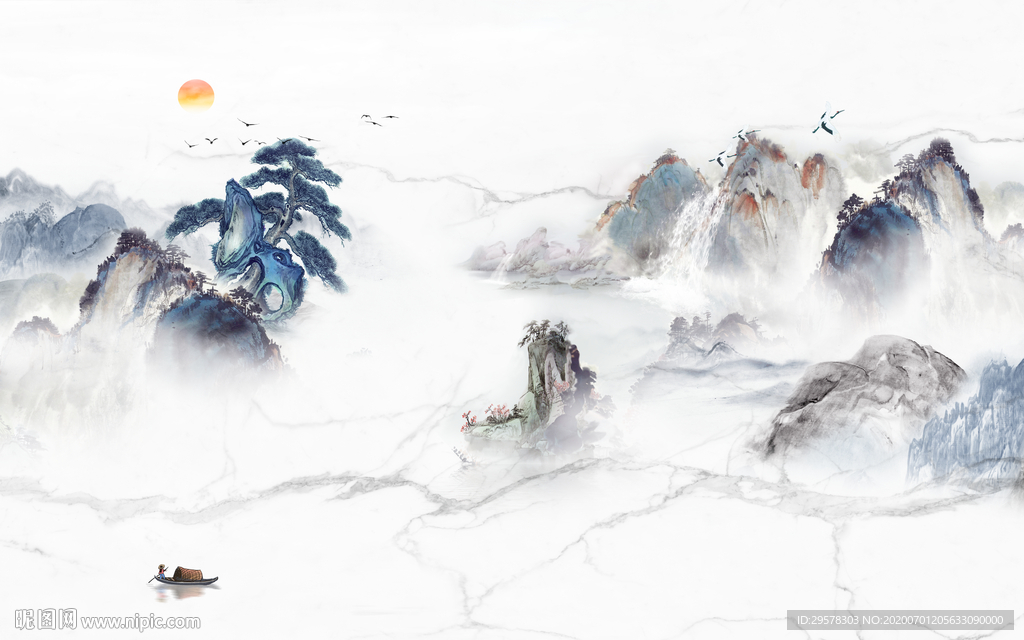 大气山水风景画 TIF分层