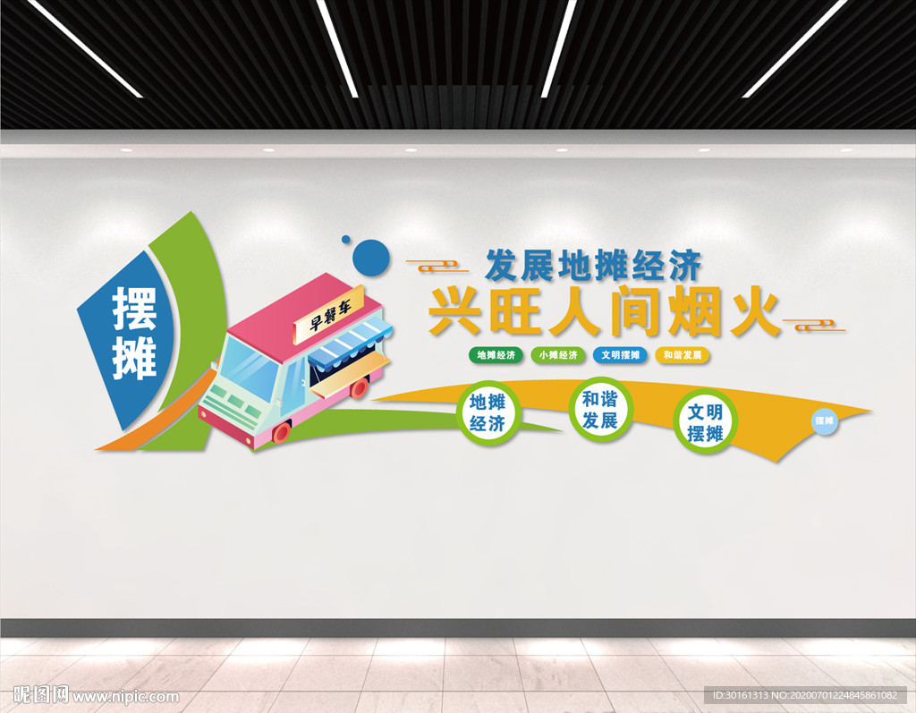 地摊经济文化墙