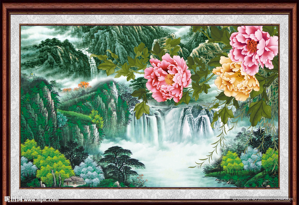 聚宝盆山水画