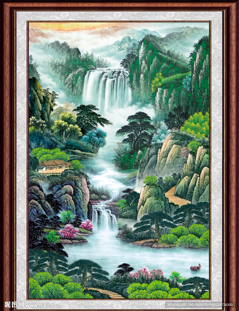 竖幅山水画