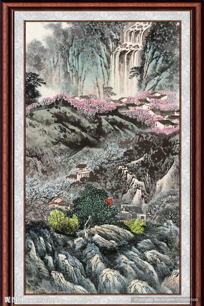 竖幅山水画