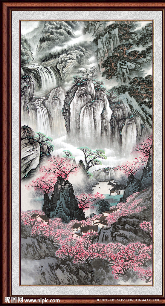 竖幅山水画