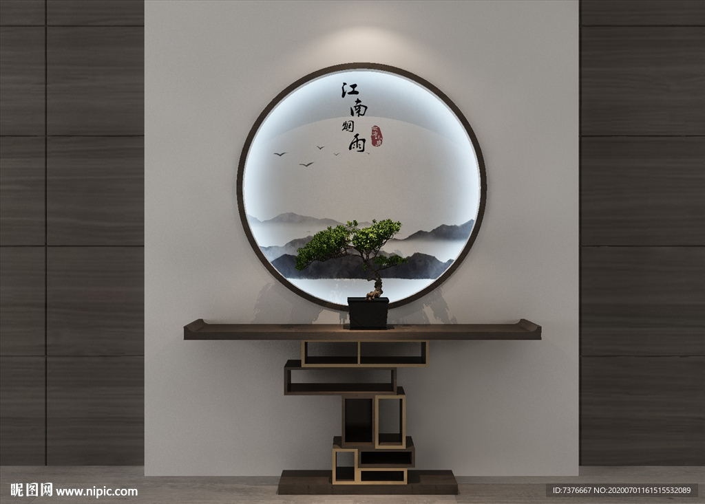 新中式桌椅挂画装饰