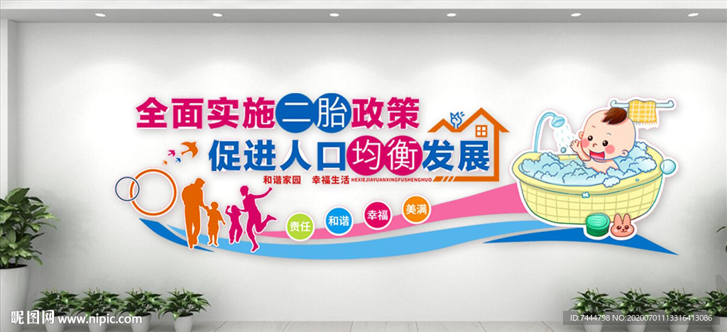 计生二胎政策文化墙