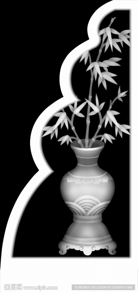 精雕 灰度 雕刻 浮雕 抱鼓图