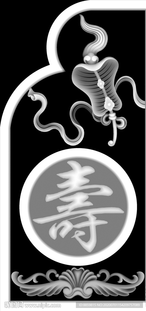 精雕 灰度 雕刻 浮雕 抱鼓图