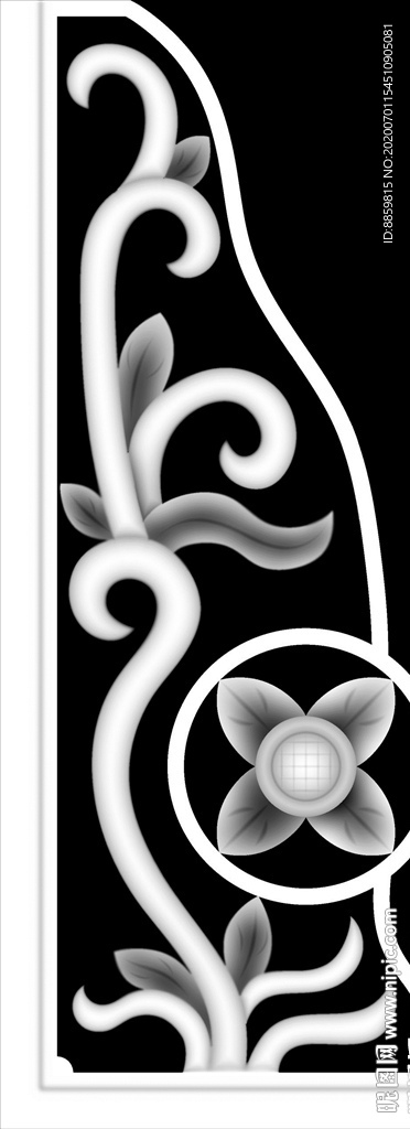 精雕 灰度 雕刻 浮雕 抱鼓图