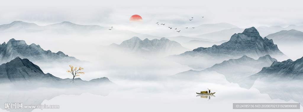 巨幅中式山水画