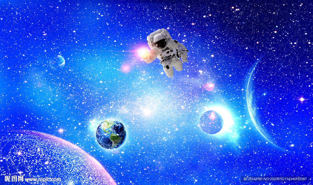 浪漫星空儿童房电视背景墙