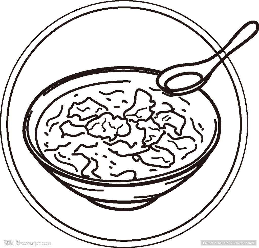 线描馄饨