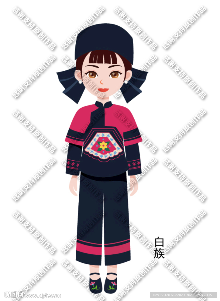 传统白族卡通形象