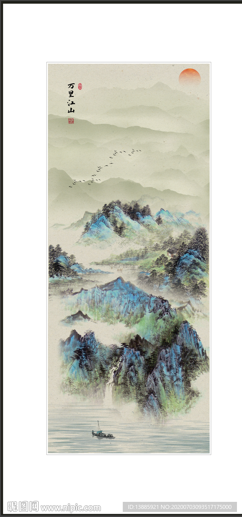 禅意山水背景墙