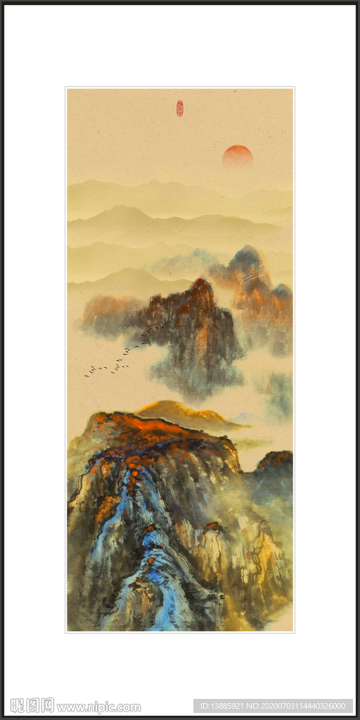 新中式山水民宿装饰画