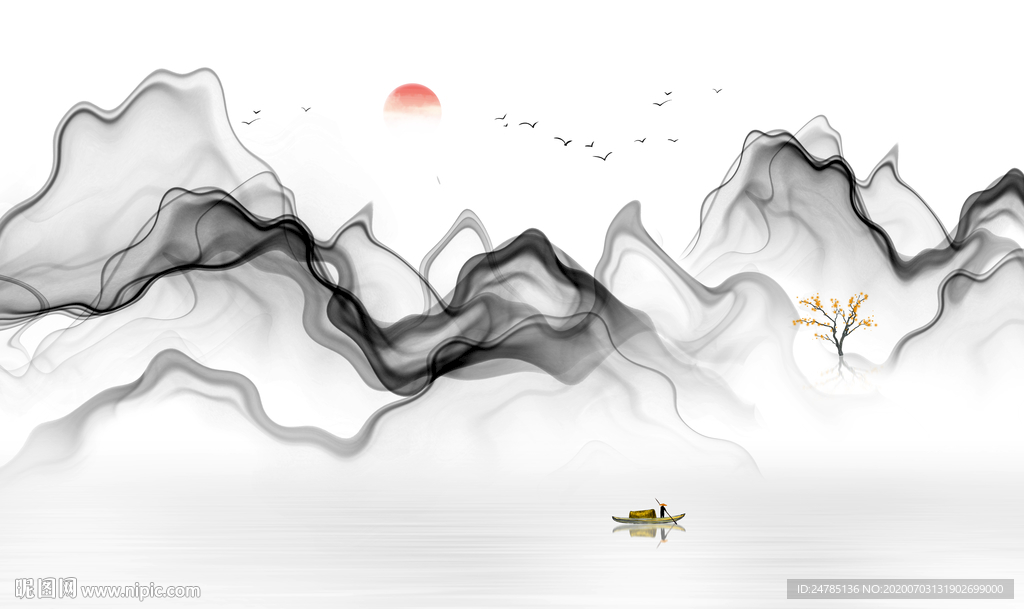 水墨山水画