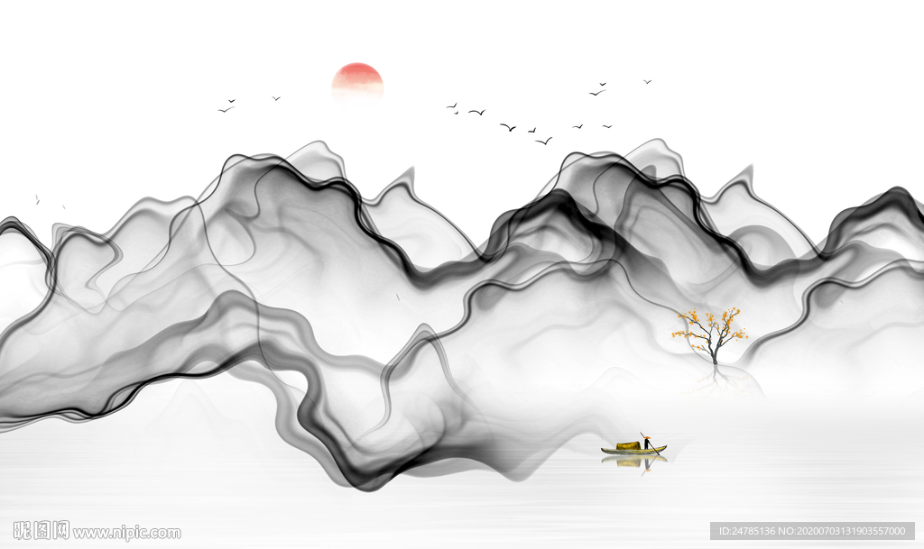 水墨山水画