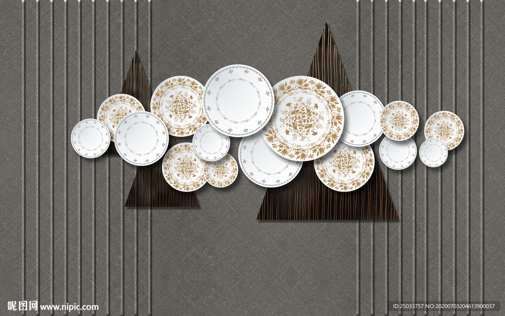 创意装饰画瓷器盘子装饰客厅背景