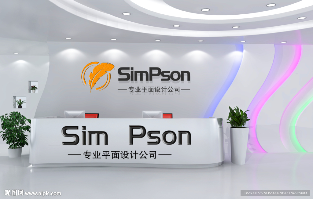 simpso公司形象牆設計圖__圖片素材_其他_設計圖庫_暱圖網nipic.com