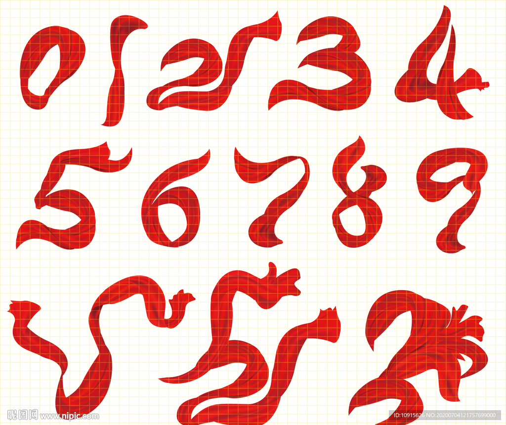 矢量数字飘带