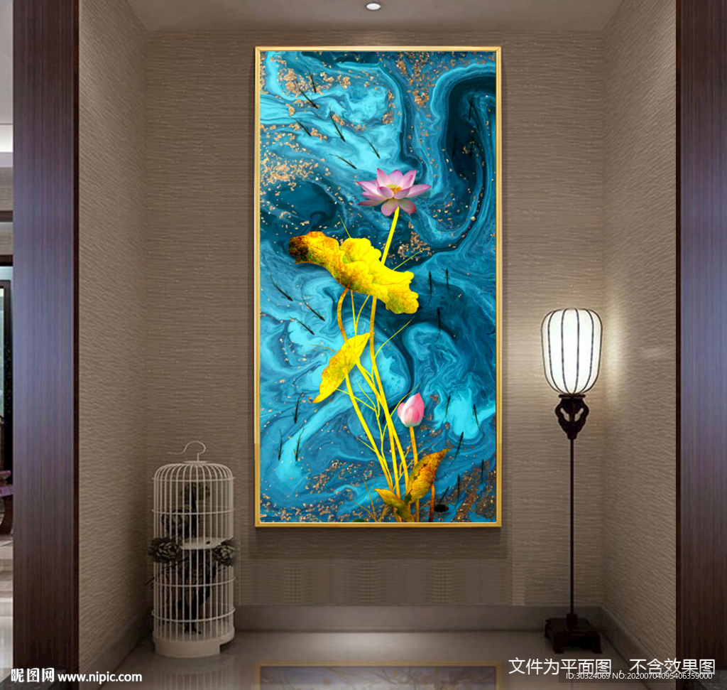 意境荷花玄关