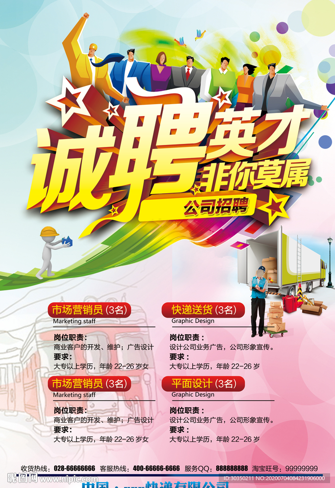 诚聘英才招聘海报