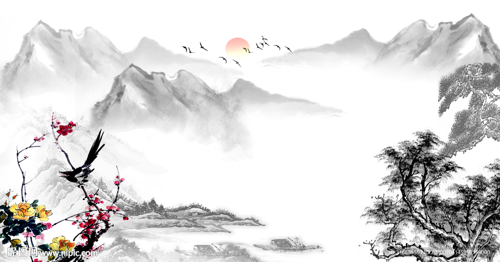 水墨山水画