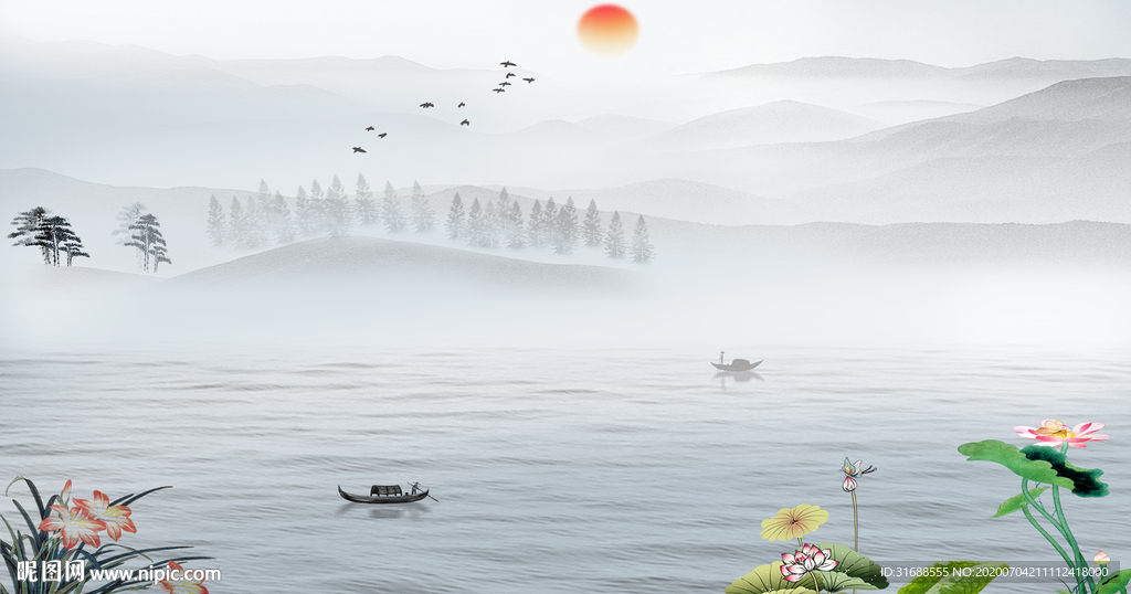 水墨山水背景